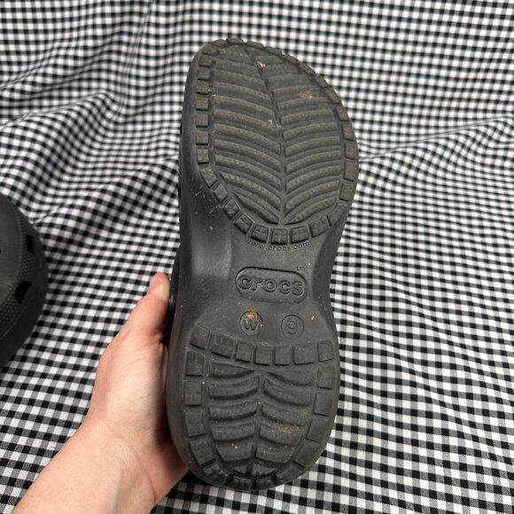Crocs Black Plain Platform Clog Mule Outdoor Washable Shoe Women's Size 9 - Picture 5 of 5